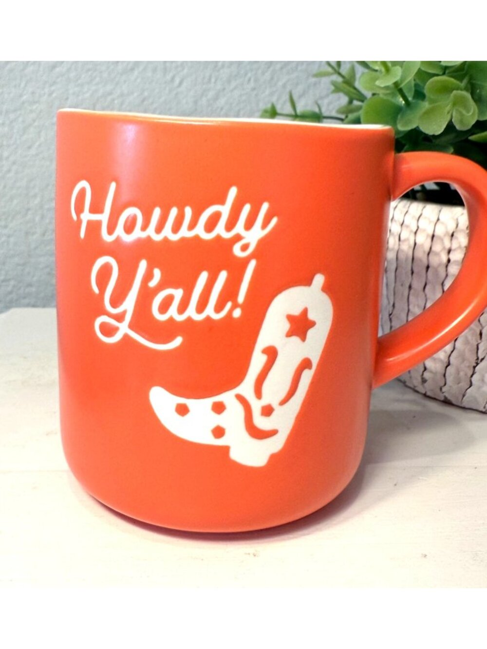 Howdy Y'all Coffee Mug Cowboy Boot Style